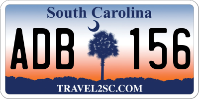 SC license plate ADB156