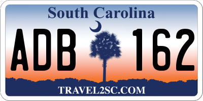 SC license plate ADB162