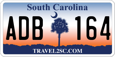 SC license plate ADB164