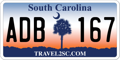SC license plate ADB167