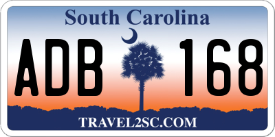 SC license plate ADB168