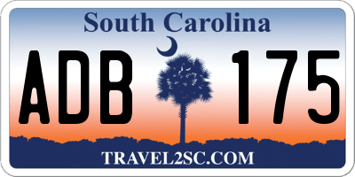 SC license plate ADB175