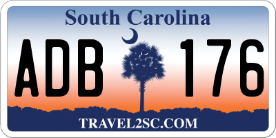 SC license plate ADB176