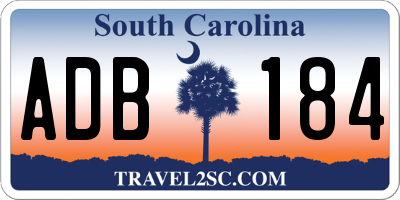 SC license plate ADB184