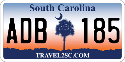 SC license plate ADB185