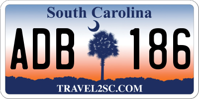 SC license plate ADB186