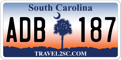 SC license plate ADB187