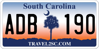 SC license plate ADB190