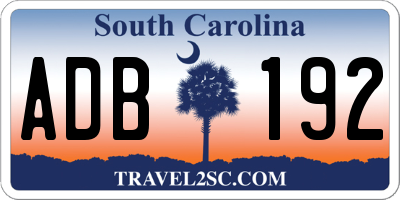 SC license plate ADB192
