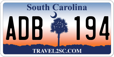 SC license plate ADB194