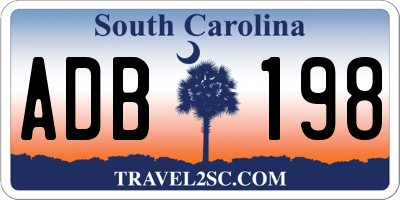 SC license plate ADB198