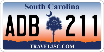 SC license plate ADB211
