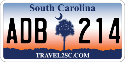 SC license plate ADB214