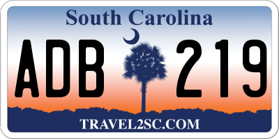 SC license plate ADB219