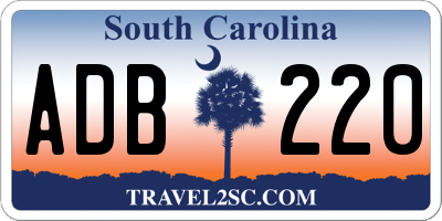 SC license plate ADB220