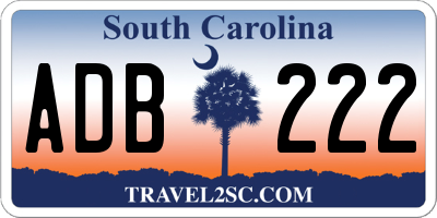 SC license plate ADB222