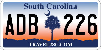SC license plate ADB226