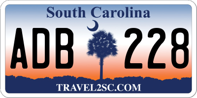 SC license plate ADB228