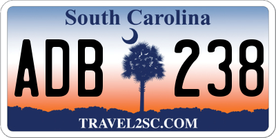 SC license plate ADB238