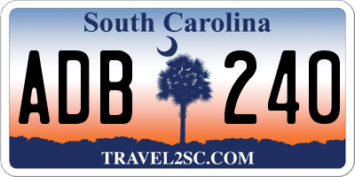 SC license plate ADB240