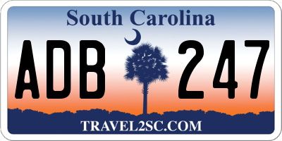 SC license plate ADB247