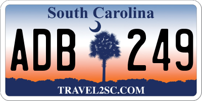 SC license plate ADB249