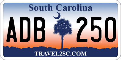 SC license plate ADB250