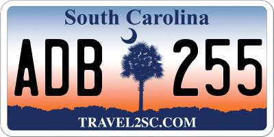 SC license plate ADB255