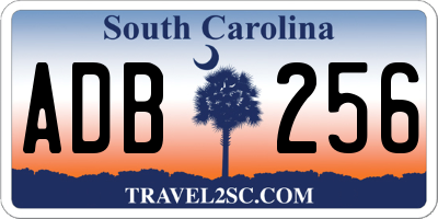 SC license plate ADB256