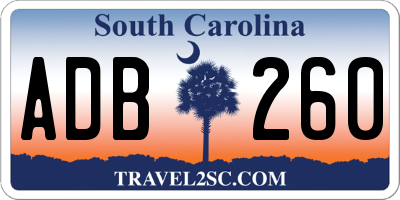 SC license plate ADB260