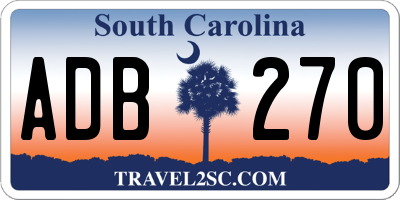 SC license plate ADB270
