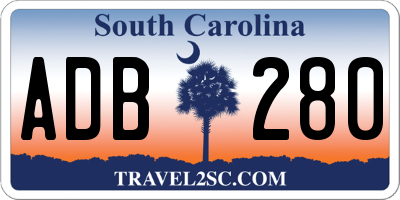 SC license plate ADB280