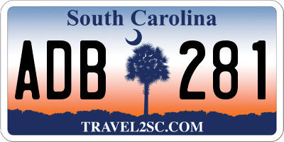 SC license plate ADB281