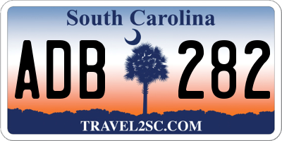 SC license plate ADB282