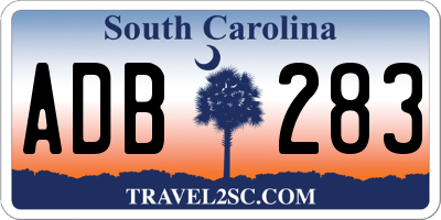 SC license plate ADB283