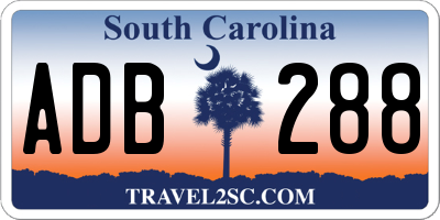 SC license plate ADB288