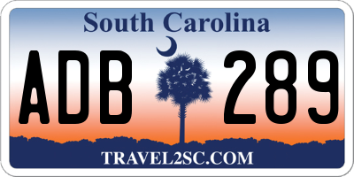 SC license plate ADB289