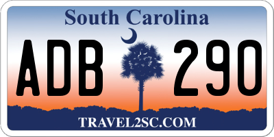 SC license plate ADB290