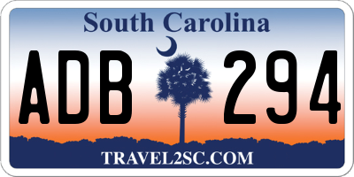 SC license plate ADB294