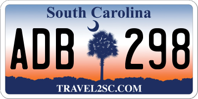 SC license plate ADB298