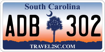 SC license plate ADB302