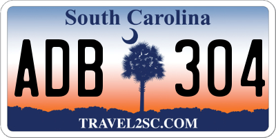 SC license plate ADB304