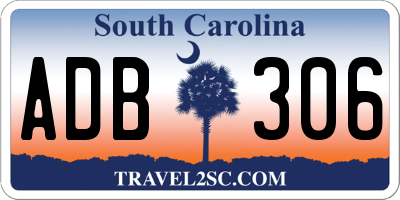 SC license plate ADB306