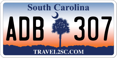 SC license plate ADB307
