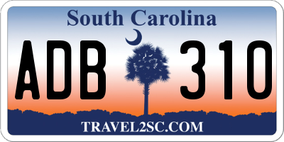 SC license plate ADB310