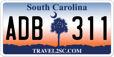 SC license plate ADB311