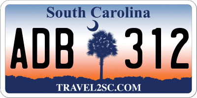 SC license plate ADB312