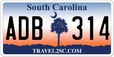 SC license plate ADB314
