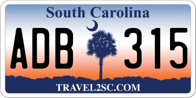 SC license plate ADB315