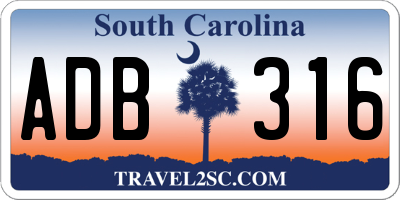 SC license plate ADB316